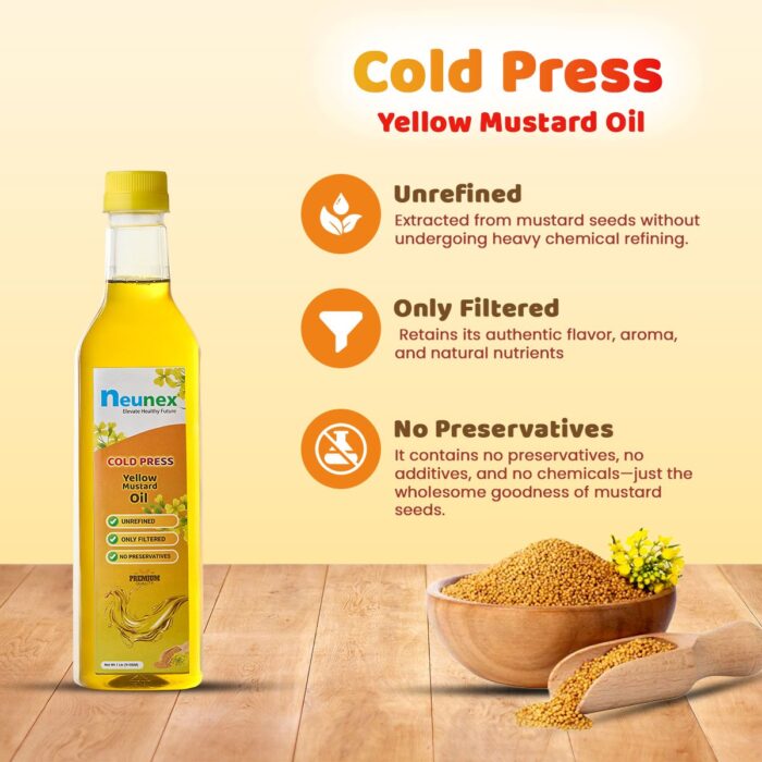 Neunex cold pressed yellow mustard oil