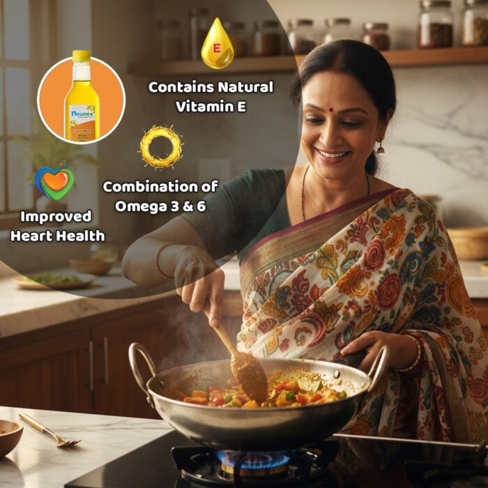 Neunex mustard oil bottle label