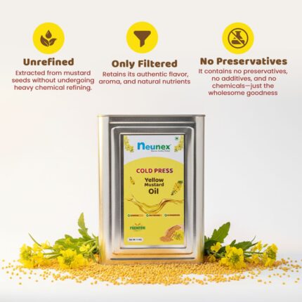 Neunex Cold Pressed Yellow Mustard Oil 15L – Bulk Pack